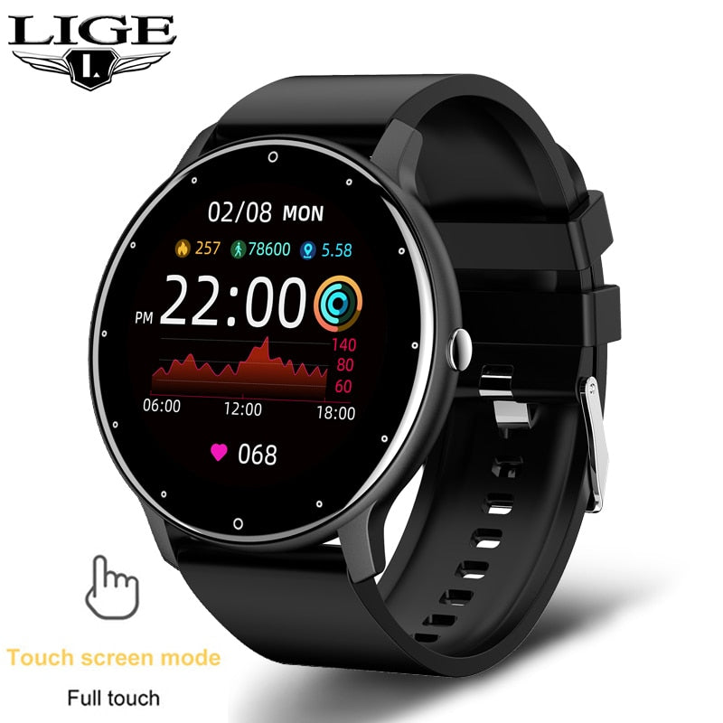 LIGE 2022 New Smart Watch Men Full Touch Screen Sport Fitness Watch IP67 Waterproof Bluetooth Smartwatch Men For Xiaomi Huawei - IZZY Electronics 