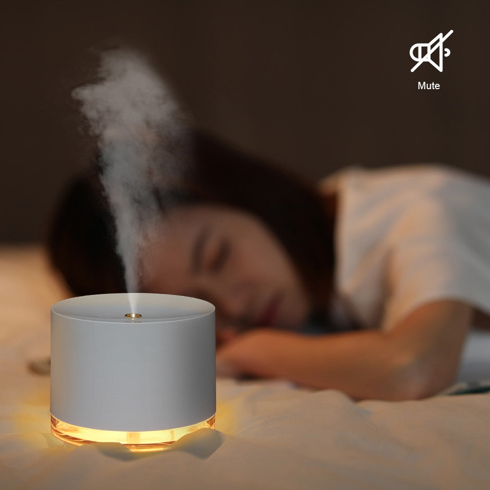 Portable Air Humidifier USB Rechargeable Cool Mist Maker Night Lamp For Home